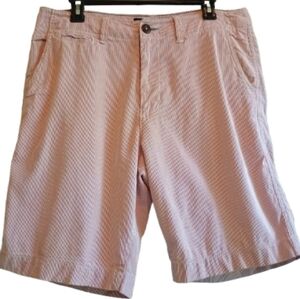 American Eagle Men's Salmon Striped Shorts Size 32‎  9" Inseam Cotton...